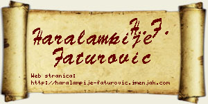 Haralampije Faturović vizit kartica